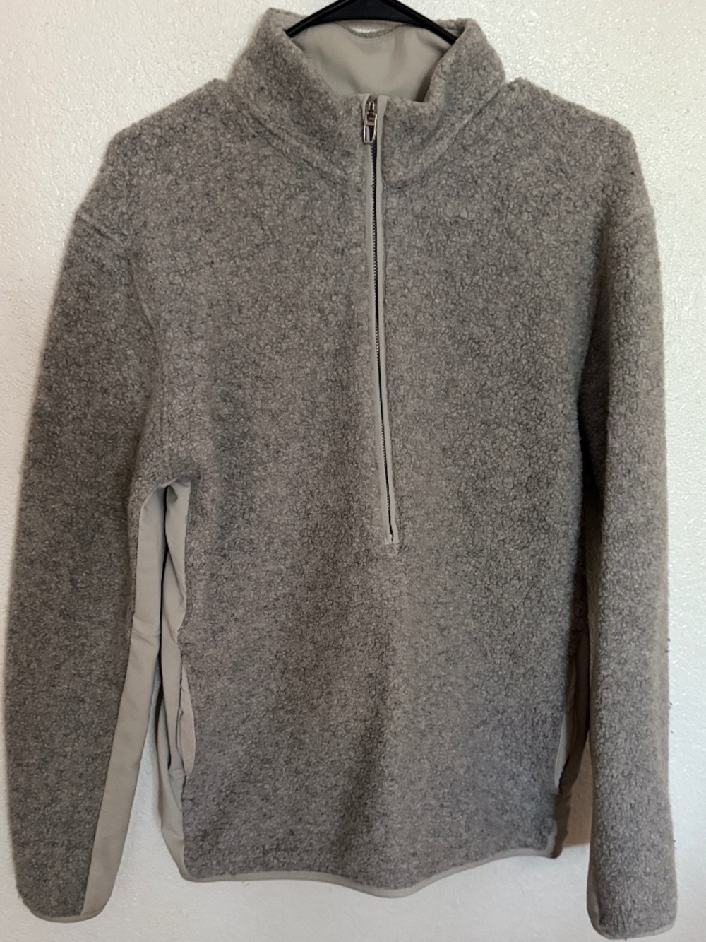 Lululemon Sherpa Fleece Quarter-Zip Pullover | Size L | Gray | Wool Silk Blend